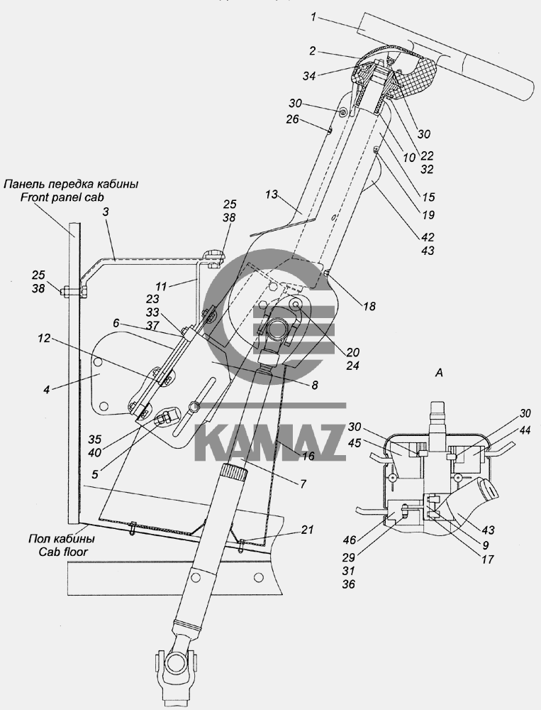 Сборка рулевой колонки камаз